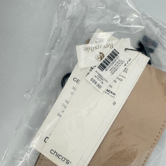 Chico's Reversible Kings Obi Belt Sand NWT Suede Leather‎ Cream Waist Tie Belt - Picture 5 of 7